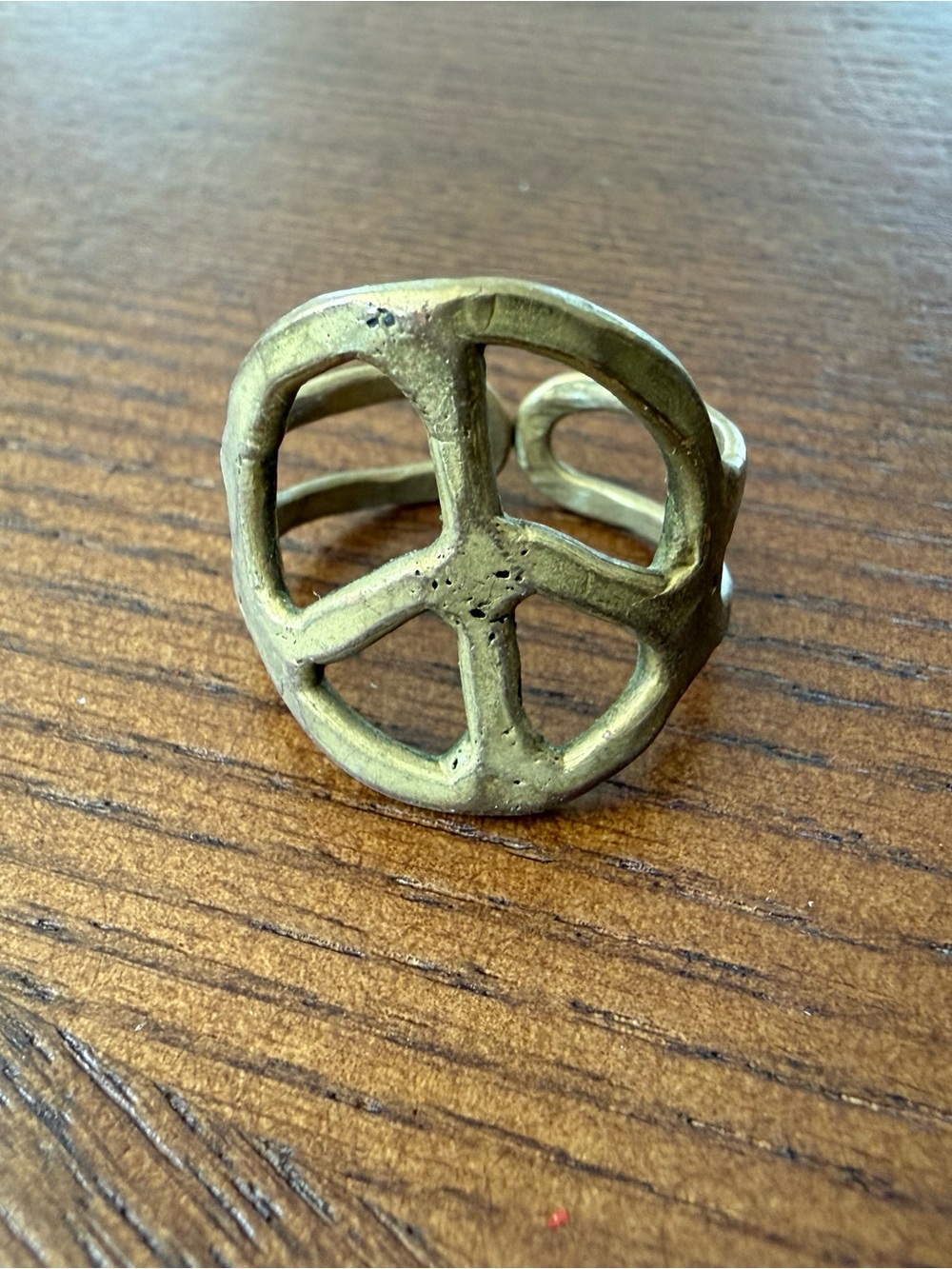 Gold Openwork peace sign Ring - Women's Fashion Jewelry